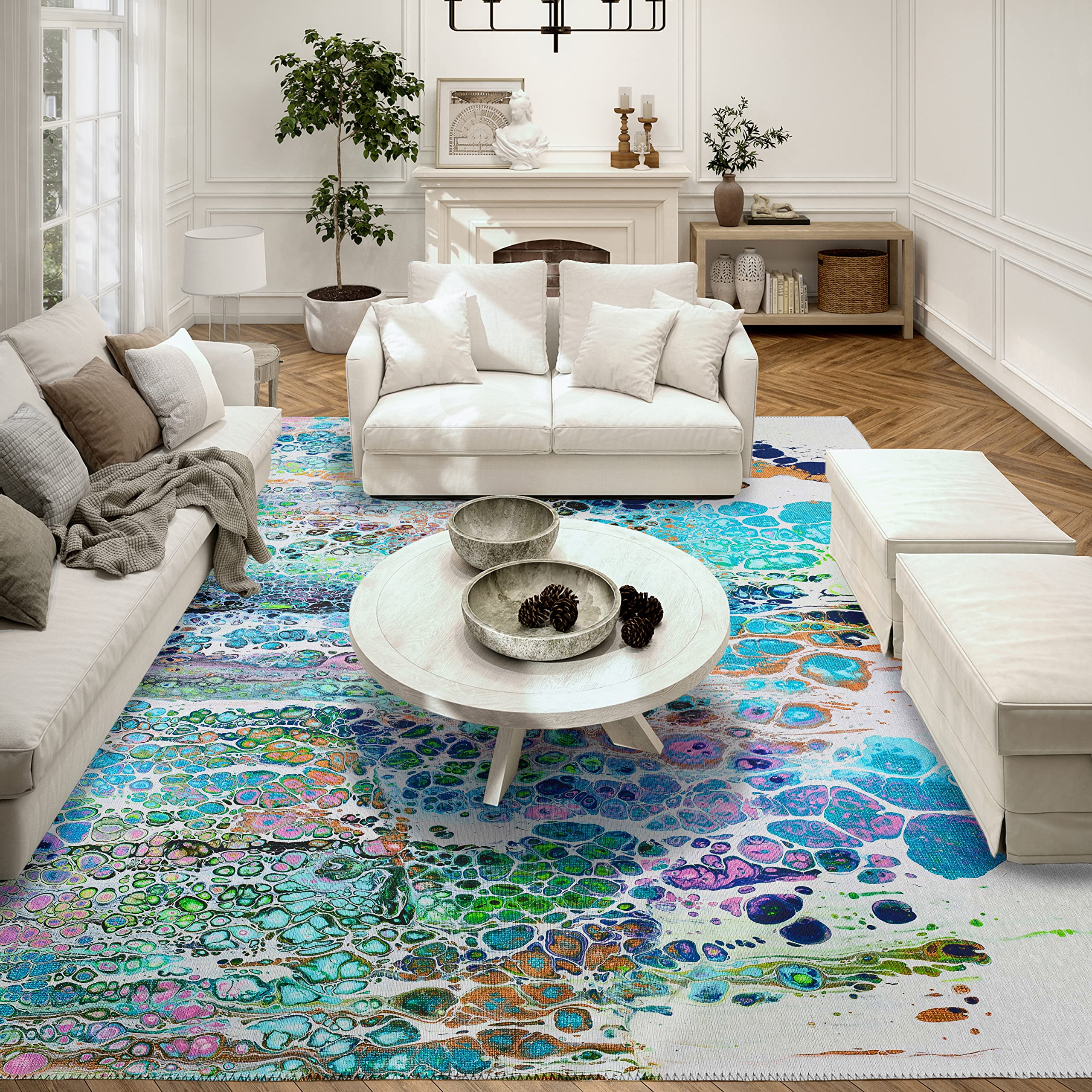 Addison Rugs Karina Akc50 Mermaid 8' X 10' Indoor Outdoor Area Rug, Easy Clean, Machine Washable, Non Shedding, Bedroom, Entry, Living Room, Dining Room, Kitchen, Patio Rug