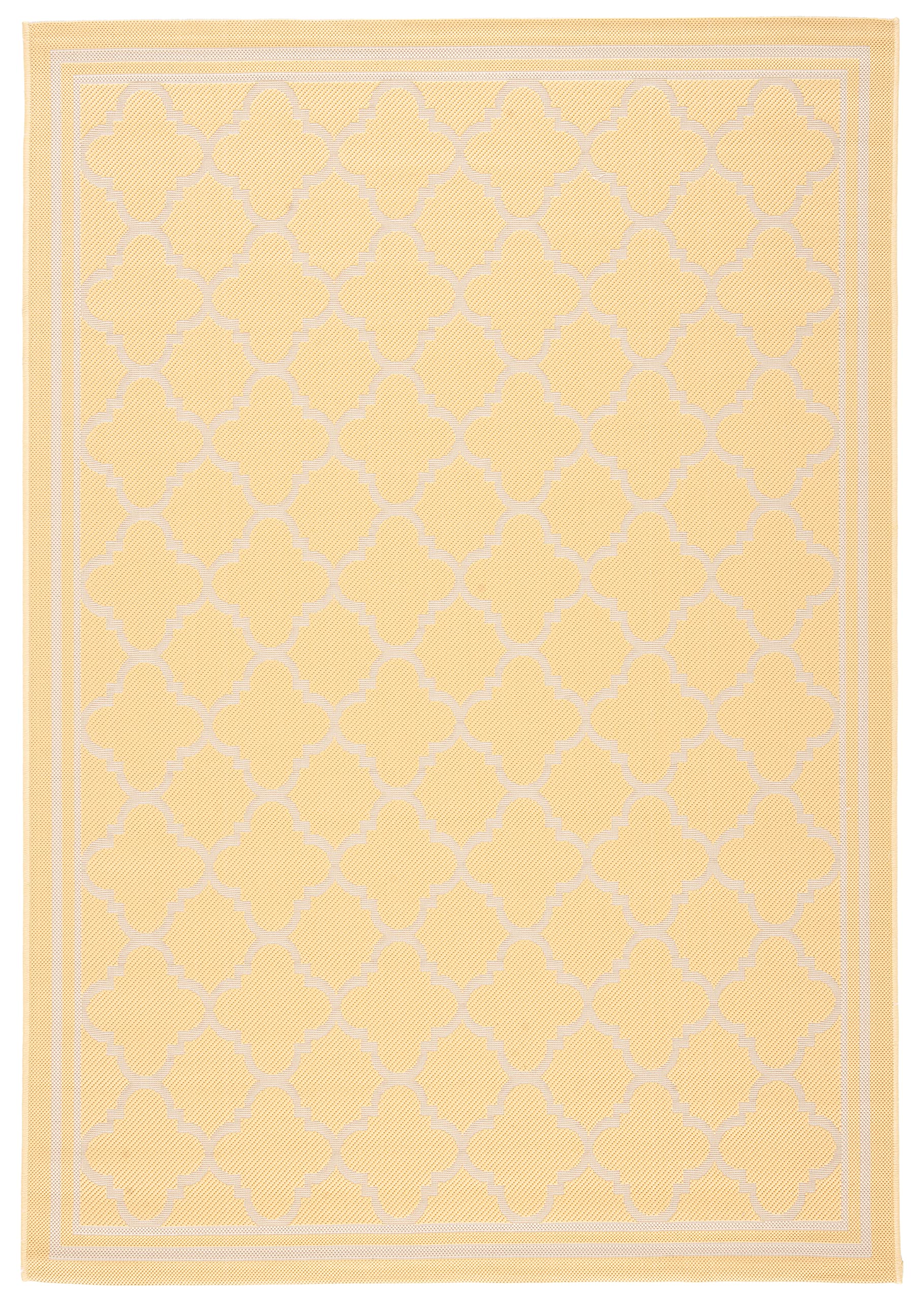 Safavieh Courtyard Collection 6'7' X 9'6' Gold/Beige Cy6918 Trellis Indoor/ Outside Waterproof Easy Cleansingpatio Backyard Mudroom Area Mat