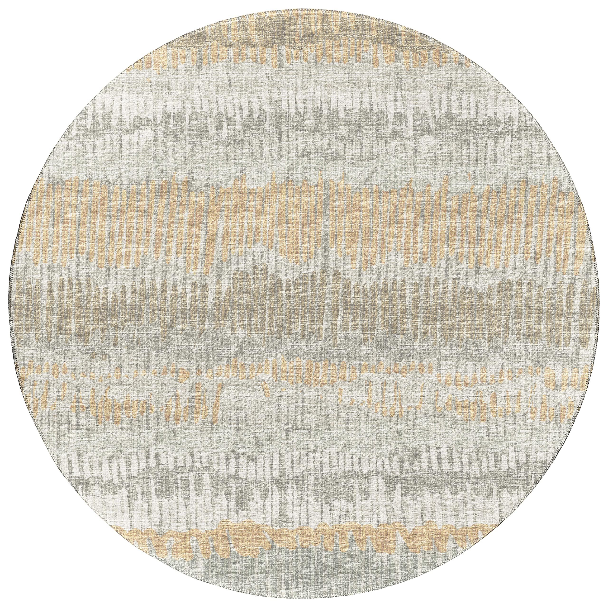 Addison Rugs Rylee Ary34 Green Washable 8' X 8' Indoor Outdoor Round Rug, Easy Clean, Machine Washable, Non Shedding, Bedroom, Entry, Living Room, Dining Room, Kitchen, Patio Rug