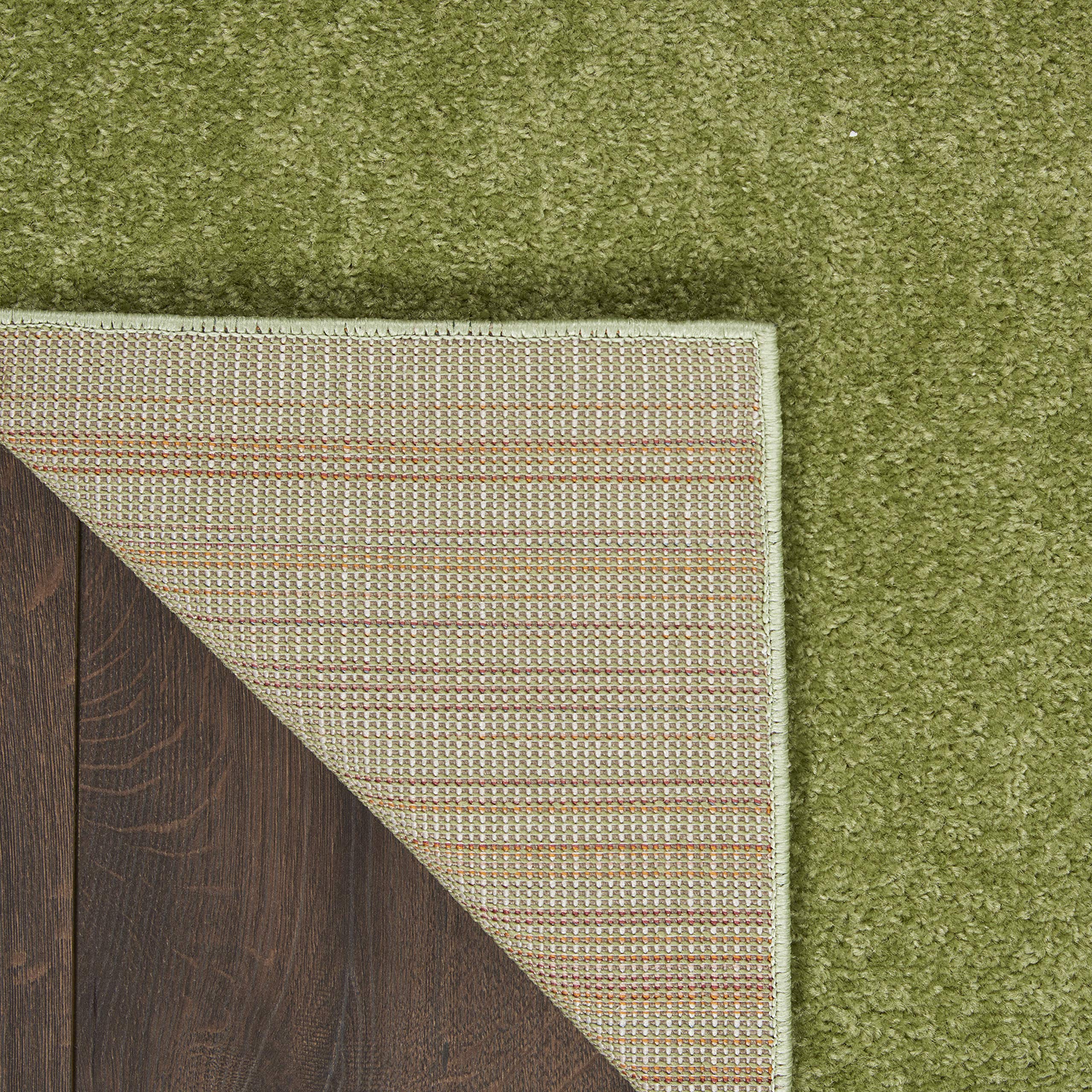 Nourison Essentials Solid Contemporary Green, Runner Area Rug, 2' X 6'