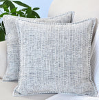 26X26 Pillow Covers Set Of 2 Cream White & Black, Extra Large Throw Pillow Covers For Couch Sofa Pillows, Soft Cozy Big Cushion