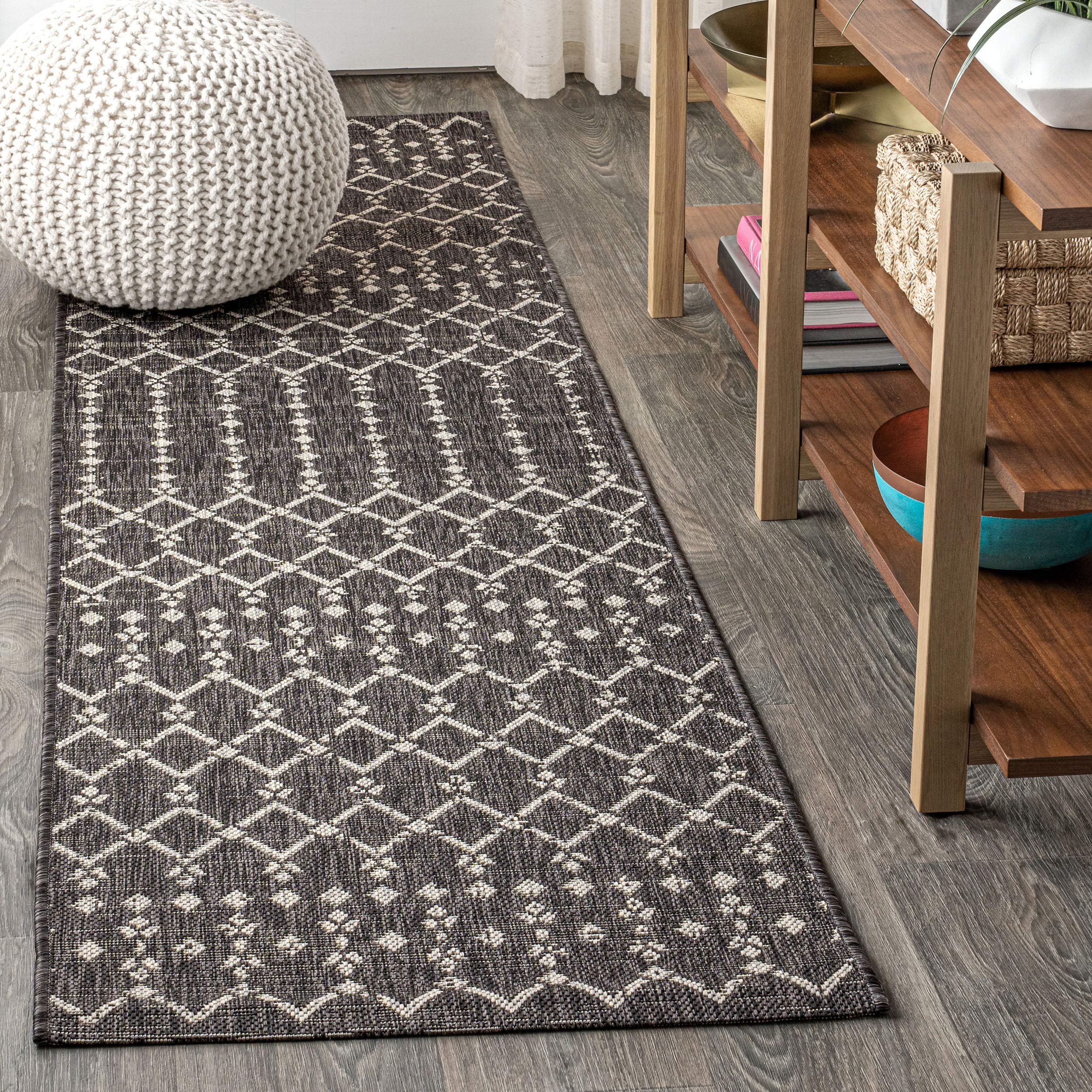 Jonathan Y Smb108F-210 Ourika Moroccan Geometric Textured Weave Indoor Outdoor -Area Rug, Bohemian, Rustic, Scandinavian Easy-Cl