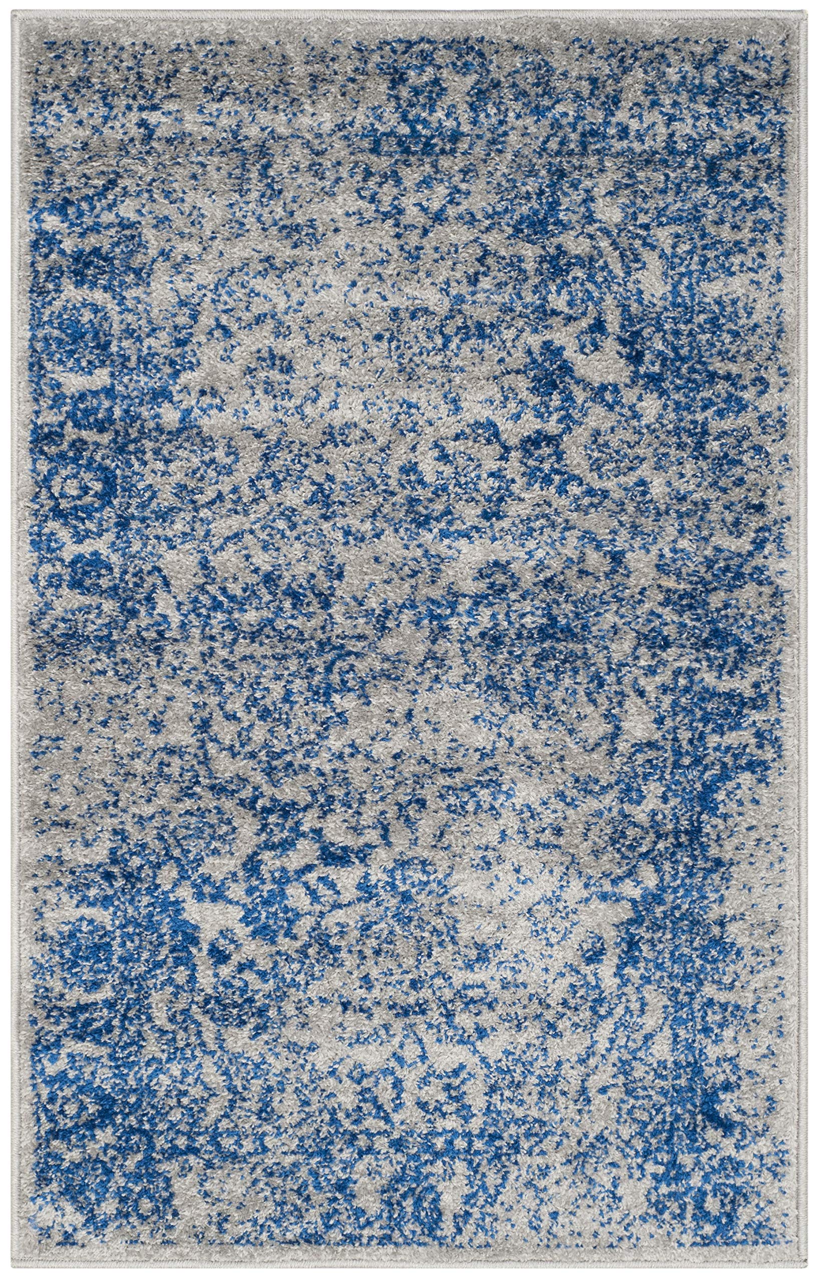 SAFAVIEH Adirondack Collection Accent Rug - 26 x 4, Grey & Blue, Oriental Distressed Design, Non-Shedding & Easy Care, Ideal f