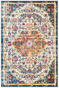 SAFAVIEH Madison Collection Accent Rug - 22 x 4, Ivory & Orange, Medallion Distressed Design, Non-Shedding & Easy Care, Ideal 