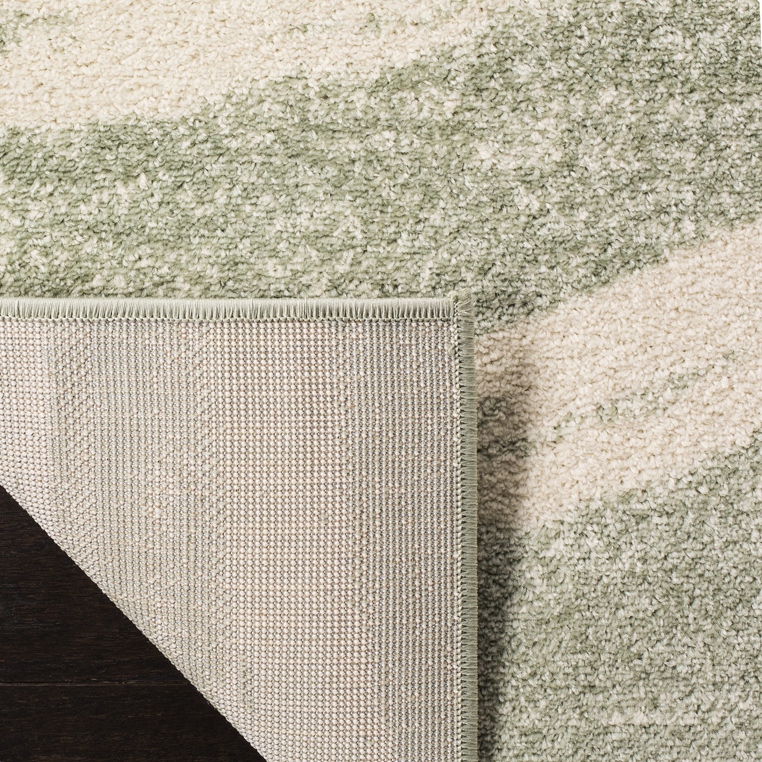 Safavieh Adirondack Collection Runner Rug - 2'6'' X 20', Sage & Cream, Modern Wave Distressed Design, Non-Shedding & Easy Care,