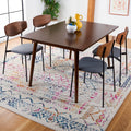 SAFAVIEH Tulum Collection Area Rug - 67 Square, Ivory & Fuchsia, Moroccan Boho Distressed Design, Non-Shedding & Easy Care, Ide