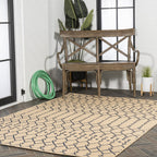 Jonathan Y Smb108H-3 Ourika Moroccan Geometric Textured Weave Indoor Outdoor Area-Rug, Coastal, Traditional, Transitional Easy-C