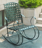 International Caravan Porch Rocker in Verdigris Finish,