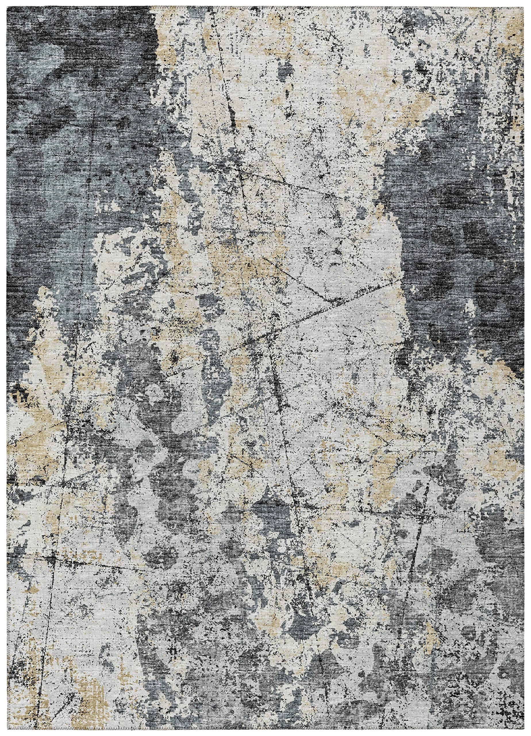 Addison Rugs Indoor/Outdoor Accord Aac33 Black Washable 8' X 10' Indoor Outdoor Area Rug, Easy Clean, Machine Washable, Non Shedding, Bedroom, Living Room, Dining Room, Kitchen, Patio Rug