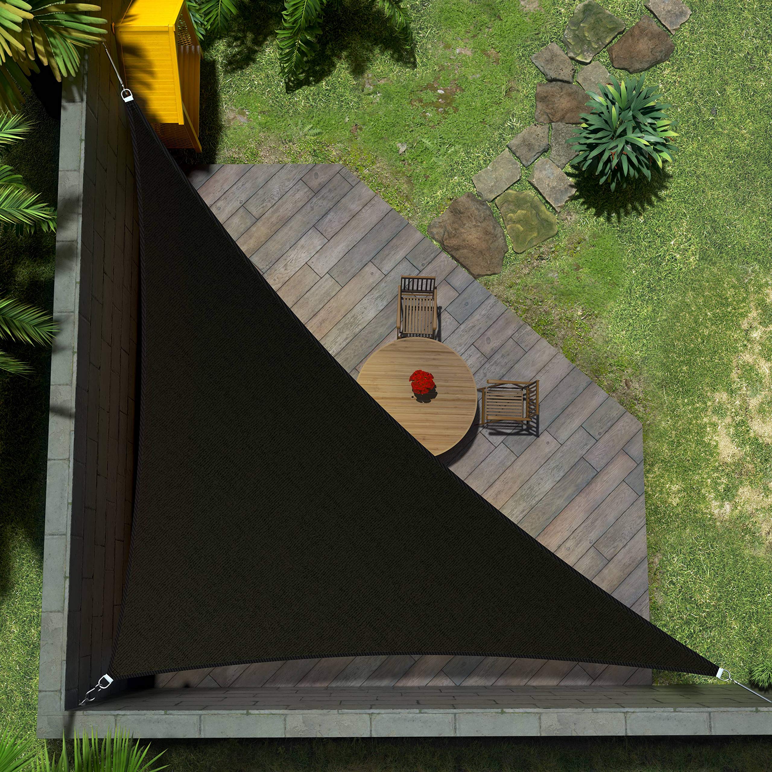 Amgo Custom Size 20' X 22' X 29.7' Black Right Triangle Sun Shade Sail Upf50+ Agtapt10, Order To Make Canopy Awning, 95% Uv Bloc