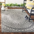 Safavieh Courtyard Collection 6'7' X 9'6' Light Grey/Black Cy8734 Indoor/ Outdoor Waterproof Easy Cleaning Patio Backyard Mudroom Area Rug