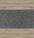 ORFA HOME Custom Cut Hallway Runner Rug, Slip Resistant, 26 Inch Wide X Your Choice of Length, Floral Anthracite, 26 Inch X 3 Fe