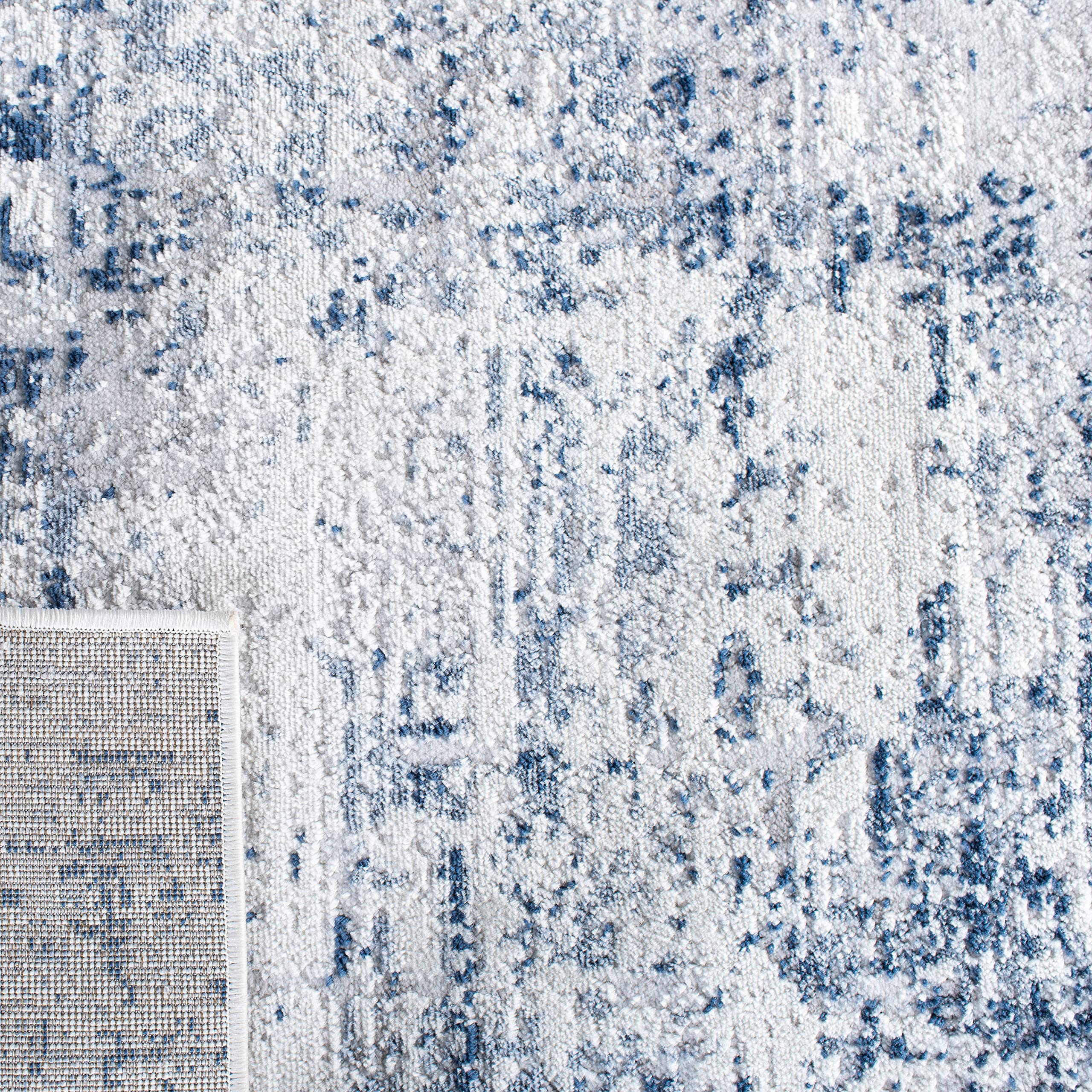 Safavieh Amelia Collection Runner Rug - 2'2'' X 20', Ivory & Navy, Modern Abstract Design, Non-Shedding & Easy Care, Ideal For H