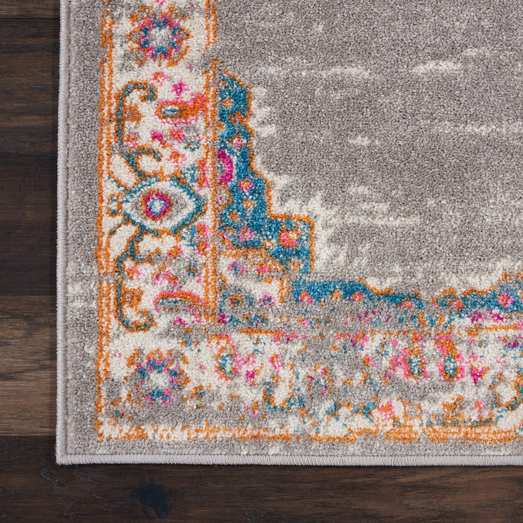 Nourison Passion Grey 5'3' X 7'3' Area Rug, Boho, Traditional, Easy Cleaning, Non Shedding, Bed Room, Living Room, Hallway, (5' X 7')