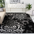 SAFAVIEH Adirondack Collection 11 Square Black / Silver ADR114A Floral Glam Damask Distressed Non-Shedding Living Room Bedroom 