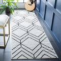 SAFAVIEH Adirondack Collection Runner Rug - 26 x 8, Ivory & Black, Modern Geometric Design, Non-Shedding & Easy Care, Ideal fo