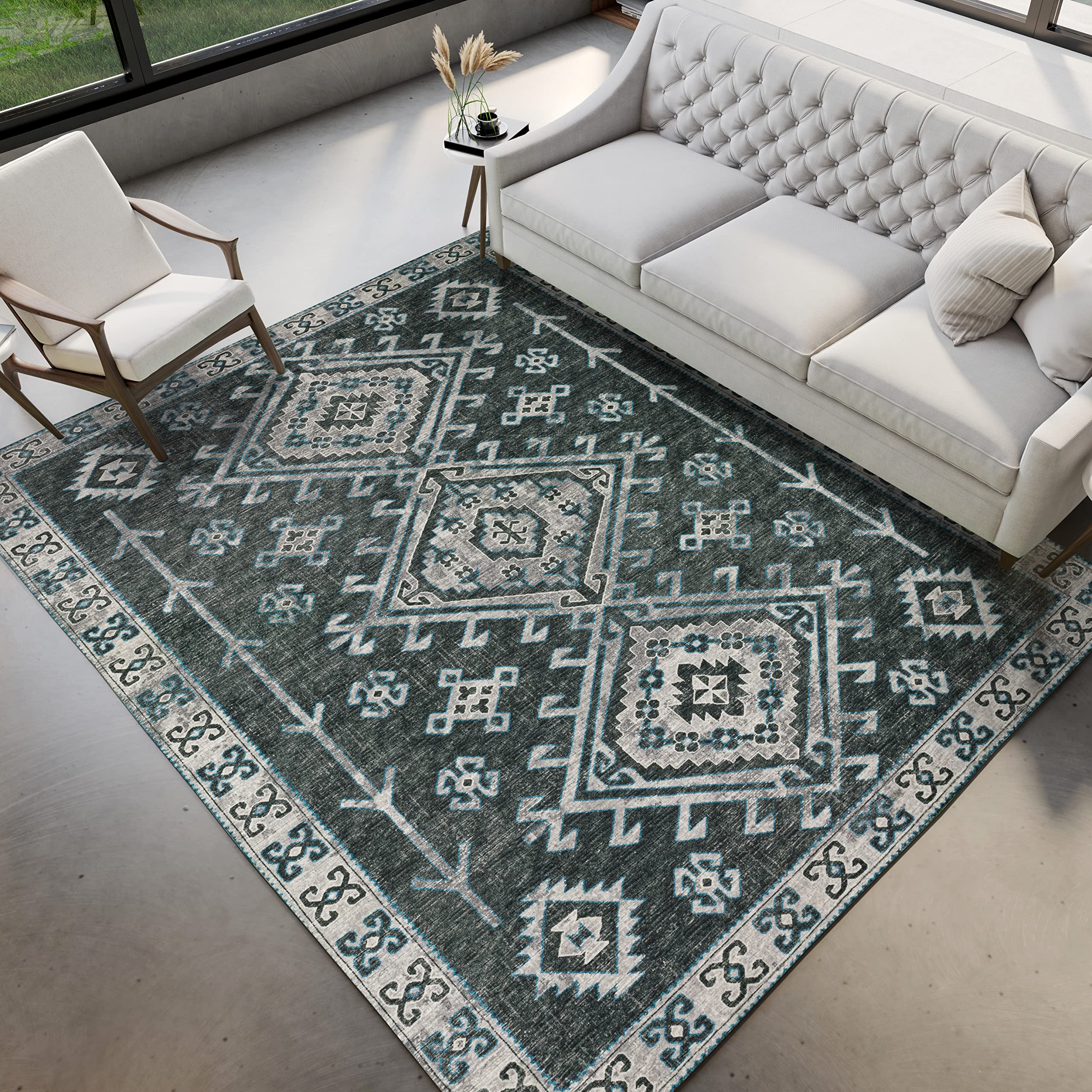 Dalyn Rugs Brisbane Br2 Aztec Medalion Midnight 5' X 7'6"