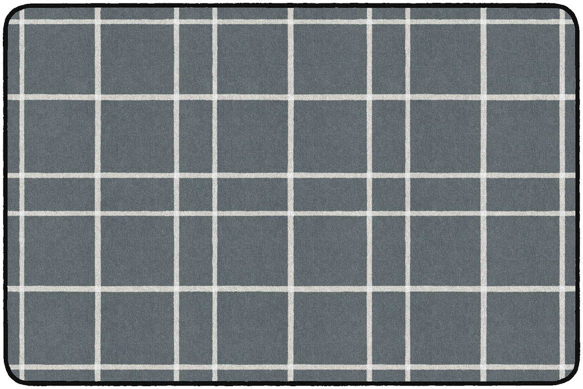 FARMHOUSE CHECK RUG 4FT X 6FT GRAY