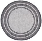 Safavieh Courtyard Collection 4' Round Light Grey/Black Cy8475 Indoor/Outdoor Non-Shedding Easy Cleaning Patio Backyard Porch Deck Mudroom Area Rug