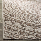 Safavieh Courtyard Collection 6'7' X 9'6' Light Grey/Black Cy8734 Indoor/ Outdoor Waterproof Easy Cleaning Patio Backyard Mudroom Area Rug