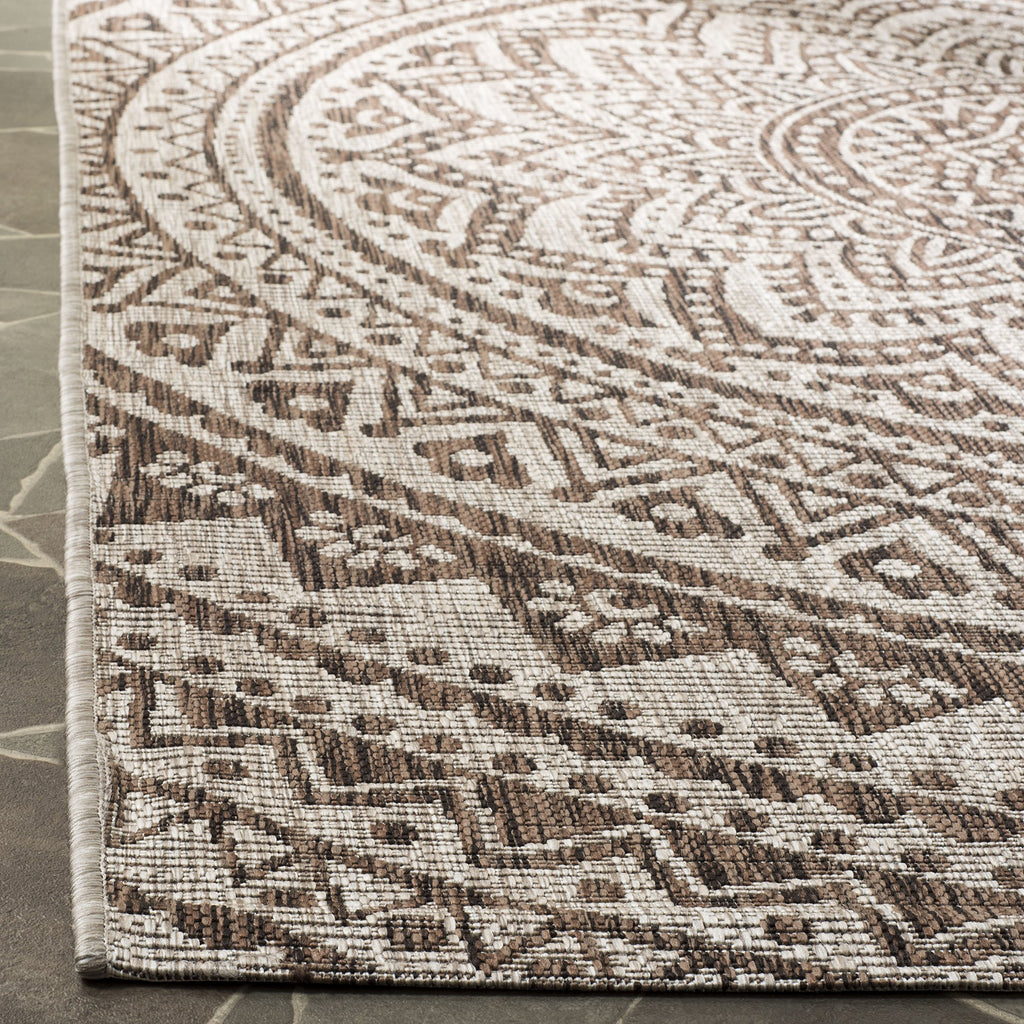 Safavieh Courtyard Collection 4' Square Light Beige/Terracotta Cy8734 Indoor/ Outside Waterproof Easy Cleansingpatio Backyard Mudroom Accent Mat