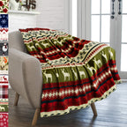 PAVILIA Christmas Throw Blanket | Red Christmas Holiday Fleece Blanket | Soft, Plush, Warm Winter Cabin Throw, 50x60 (Red Christ