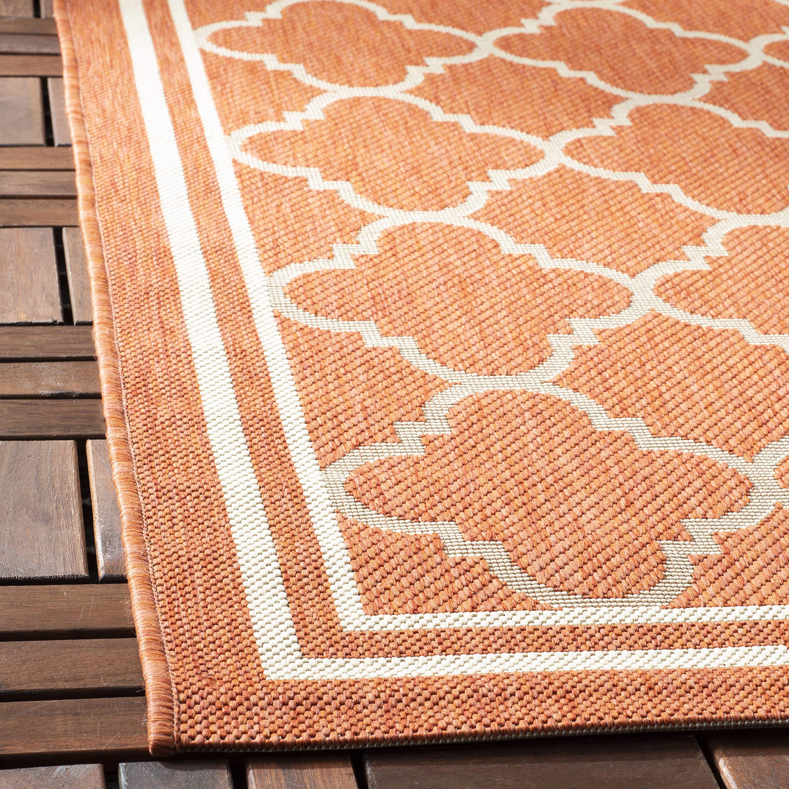 Safavieh Courtyard Collection 2'3' X 12' Terracotta / Bone Cy6918 Trellis Indoor/ Outdoor Waterproof Easy Cleaning Patio Backyard Runner Rug