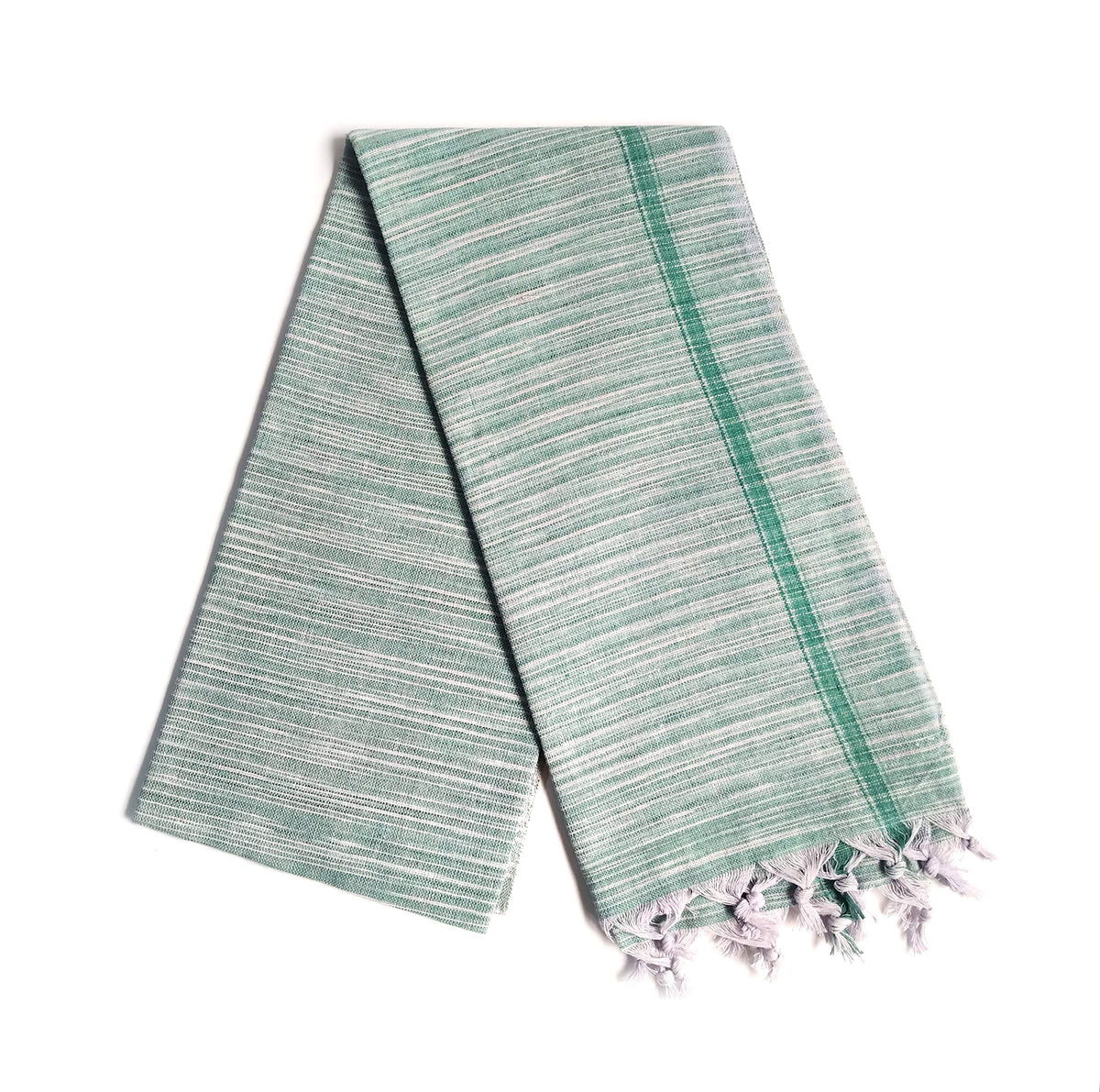 AHMADUN Handloom Khadi Cotton Bath Towel Swadeshi Gamcha (30 * 70 Inch) colour Green