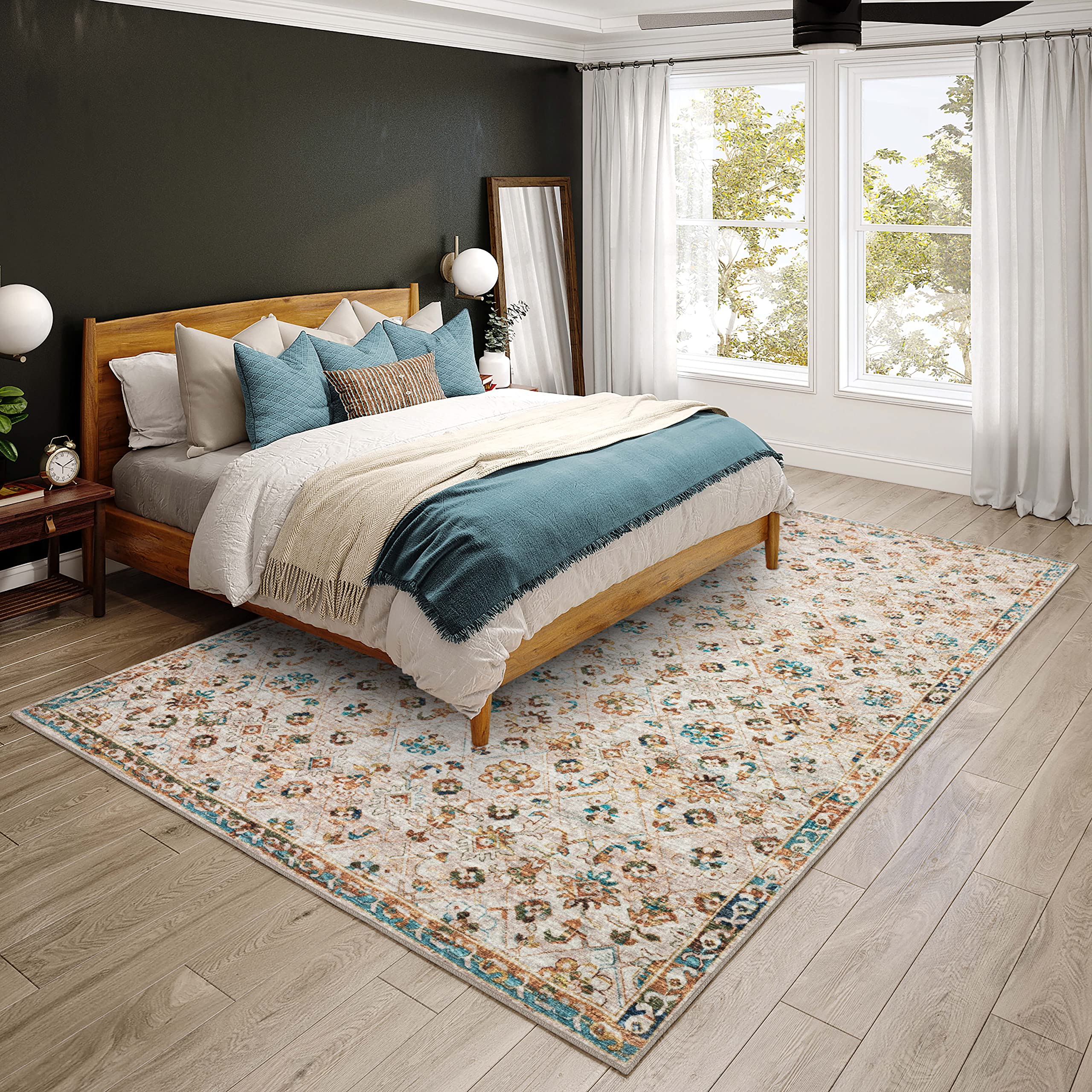 Dalyn Rugs Jericho Jc8 Parchment 5' X 7'6" Rectangle Soft Area Rug, Easy Clean, Non Shedding, Bedroom, Entry, Living Room, Dining Room, Kitchen Rug