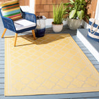 Safavieh Courtyard Collection 6'7' X 9'6' Gold/Beige Cy6918 Trellis Indoor/ Outside Waterproof Easy Cleansingpatio Backyard Mudroom Area Mat