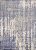 HomeRoots 7 x 10 Viscose Grey or Blue Area Rug