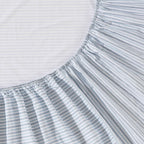 Eddie Bauer Home Sheets Cotton Percale Bedding Set, Crisp & Cool, Stylish Home Decor, King, Ticking Stripe Blue/White