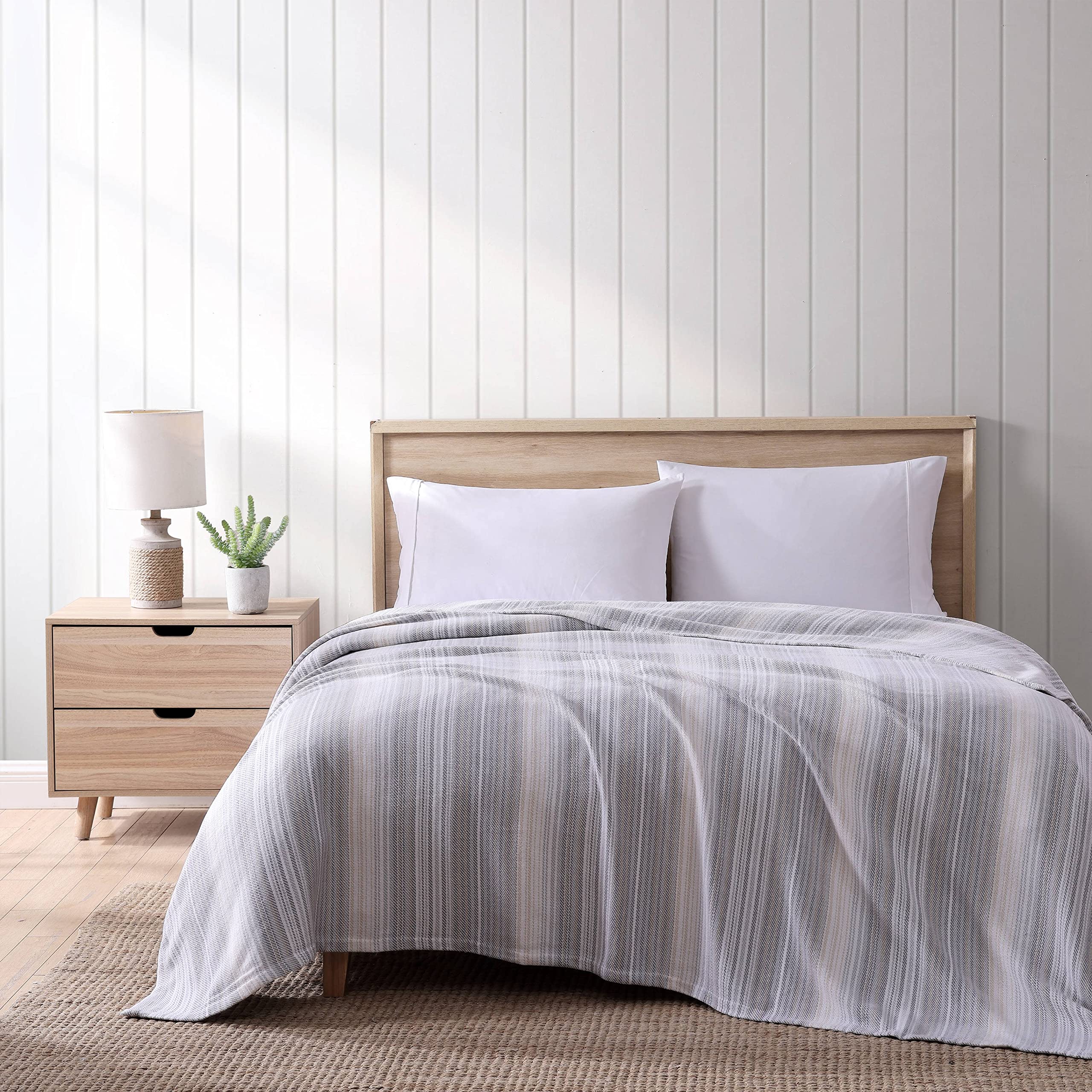 Tommy Bahama - King Blanket, Soft Cotton Bedding, Coastal Inspired Bedding Essentials (Sandy Shore Beige, King)