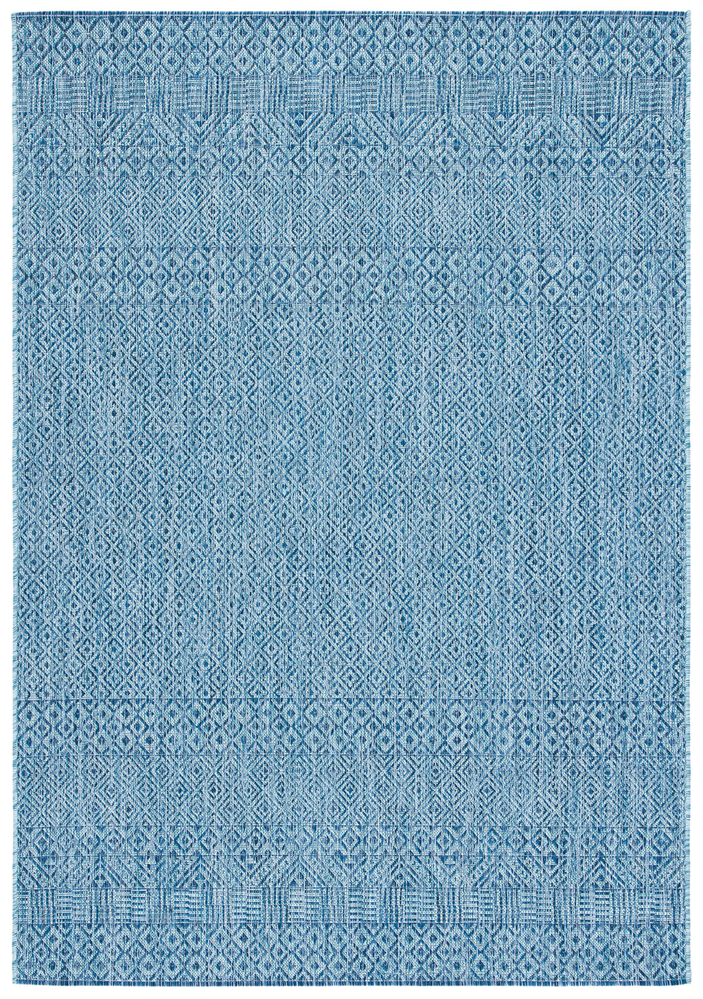 Safavieh Courtyard Collection 5'3' X 7'7' Aqua/Navy Cy8235 Indoor/ Outdoor Patio Backyard Mudroom Area Rug