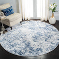 SAFAVIEH Amelia Collection Area Rug - 3 Round, Navy & Grey, Modern Abstract Design, Non-Shedding & Easy Care, Ideal for High Tr