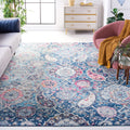 SAFAVIEH Madison Collection Area Rug - 9 x 12, Blue & Grey, Boho Chic Glam Paisley Design, Non-Shedding & Easy Care, Ideal for