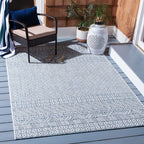 Safavieh Courtyard Collection Area Rug - 9' X 12', Blue & Navy, Non-Shedding & Easy Care, Indoor/Outdoor & Washable-Ideal For Patio, Backyard, Mudroom (Cy8235-53412)