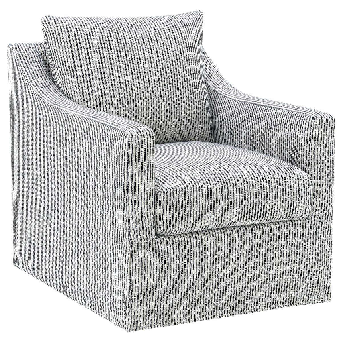 Coaster Home Furnishings  Winter  Wood  Upholstered Accent Chair with Sloped Arms, Removable Seat Cushion and 360Degree Swiv