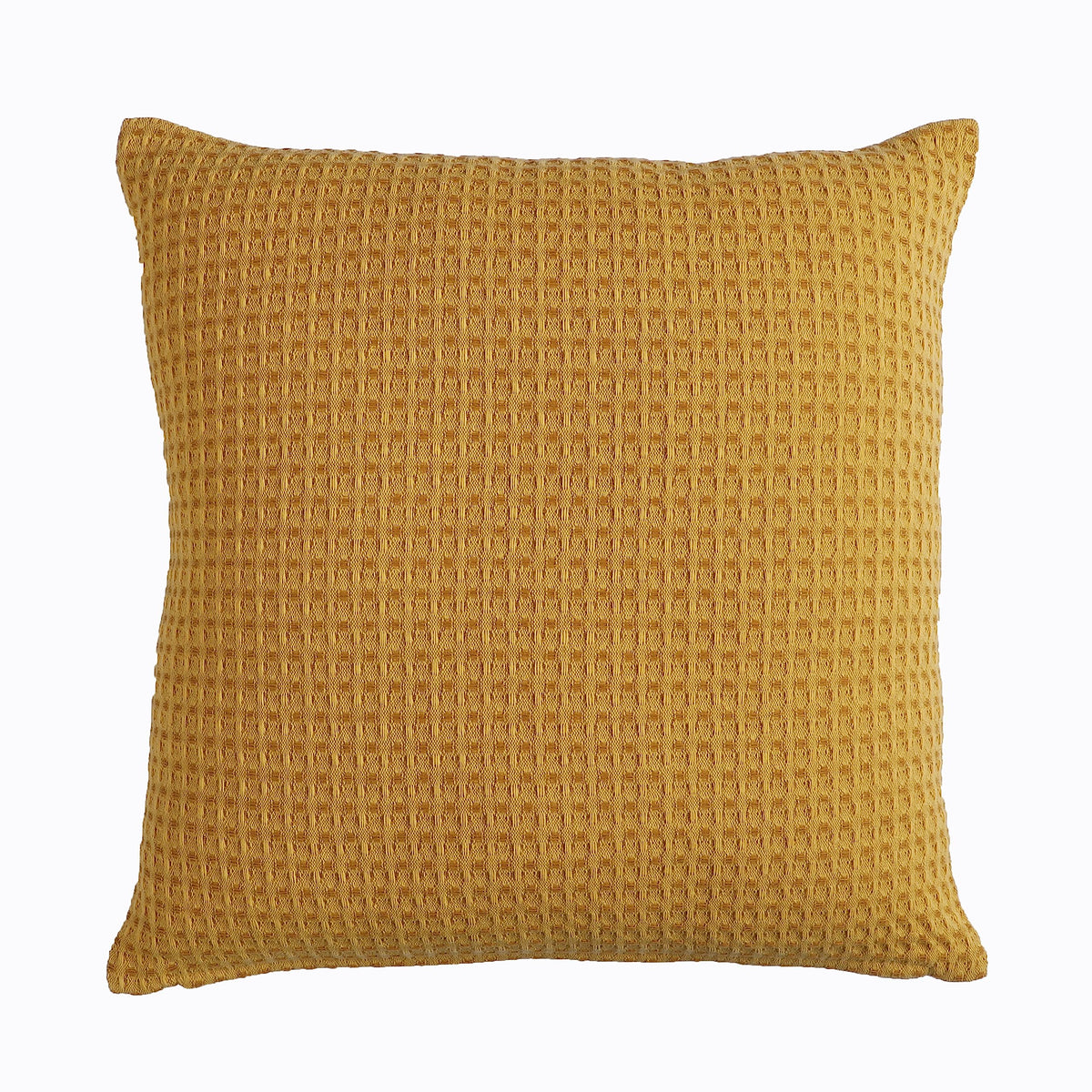 Jamio Firati Textured Yellow Solid Design Cotton Set Of 2 Cushion Covers 16 Inch X 16 Inch