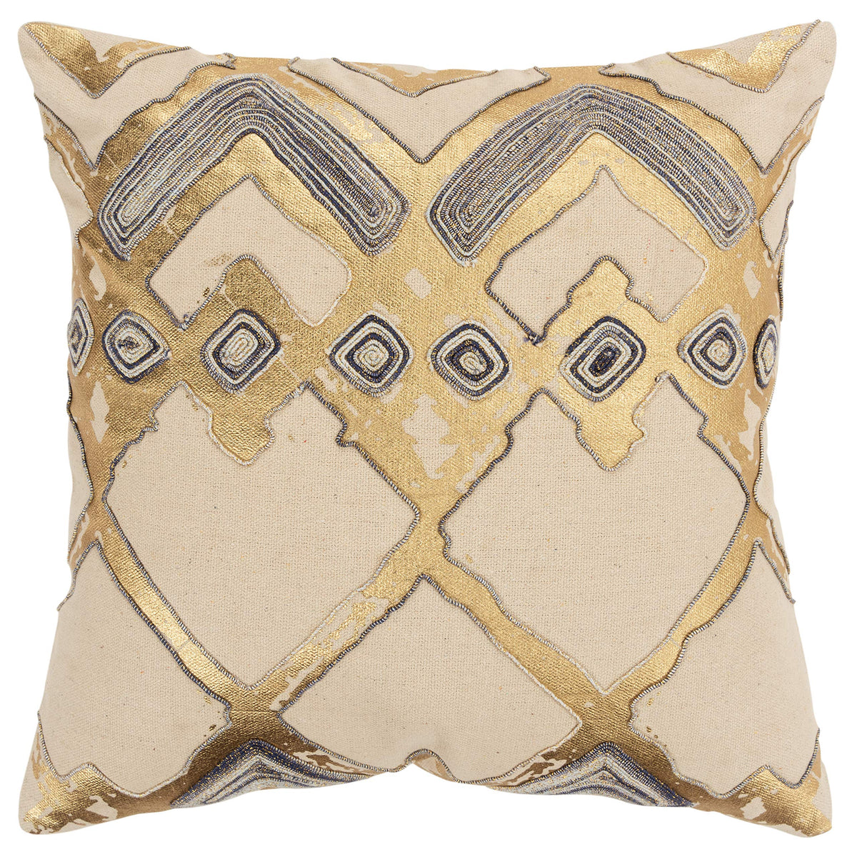 Rizzy Home Geometric 20" x 20" Poly Filled Pillow with Cotton Cover-Natural