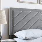 Boyd Sleep Barcelona Upholstered Platform Bed with Headboard and Durable Mattress Foundation with Strong 14 Wood Slat Supports, No BoxSpring Required: Full, Gray