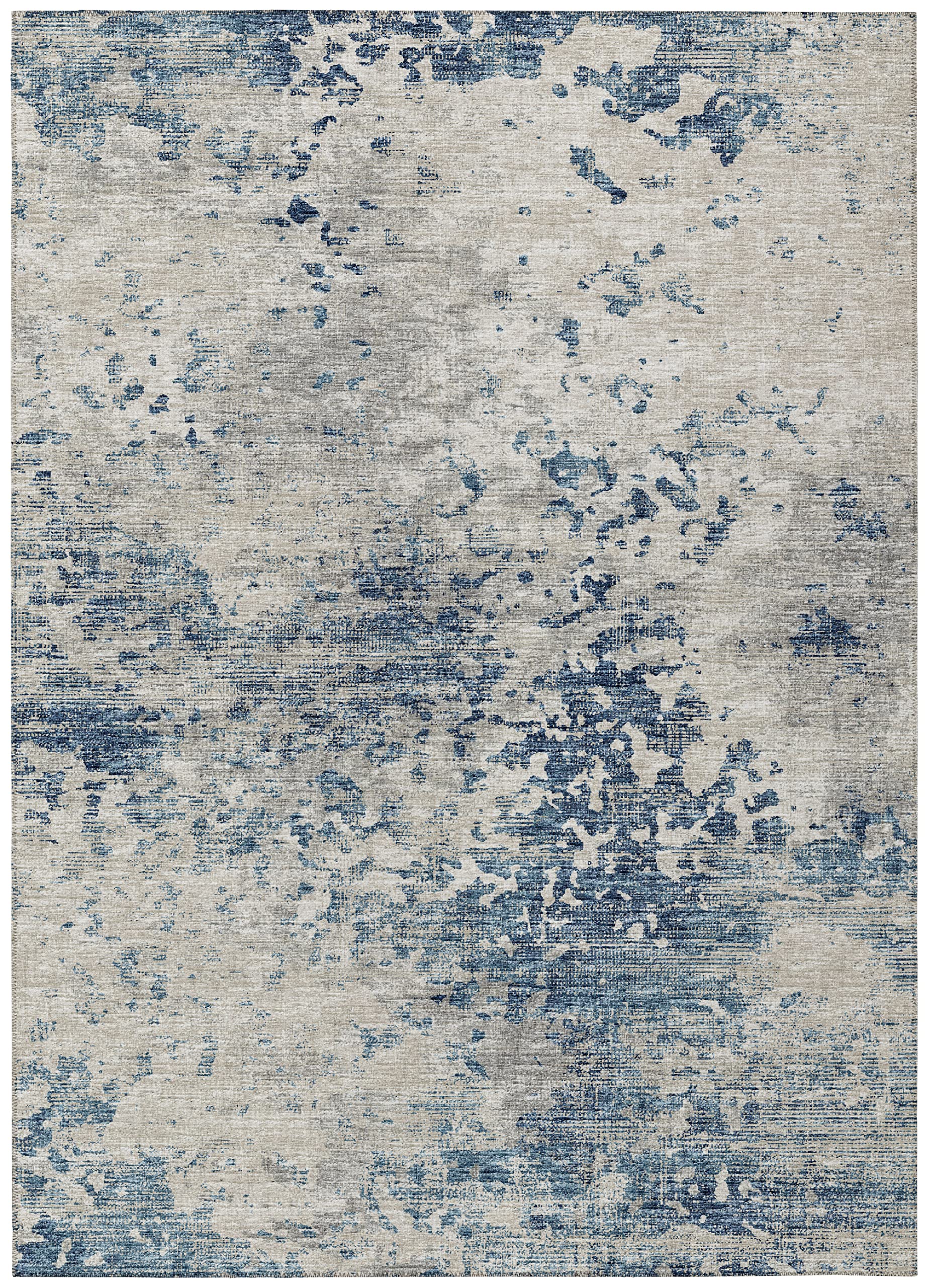 Addison Rugs Indoor/Outdoor Accord Aac35 Blue Washable 9' X 12' Indoor Outdoor Area Rug, Easy Clean, Machine Washable, Non Shedding, Bedroom, Living Room, Dining Room, Kitchen, Patio Rug