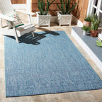 Safavieh Courtyard Collection 5'3' X 7'7' Aqua/Navy Cy8235 Indoor/ Outdoor Patio Backyard Mudroom Area Rug
