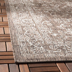 Safavieh Courtyard Collection 4' X 5'7' Grey/Navy Cy8680 Indoor/ Outdoor Waterproof Easy Cleaning Patio Backyard Mudroom Accent Rug