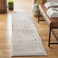SAFAVIEH Tulum Collection Runner Rug - 2 x 8, Ivory & Grey, Moroccan Boho Distressed Design, Non-Shedding & Easy Care, Ideal f