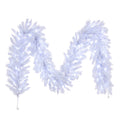 9 Flocked White Garland Led 100Pw