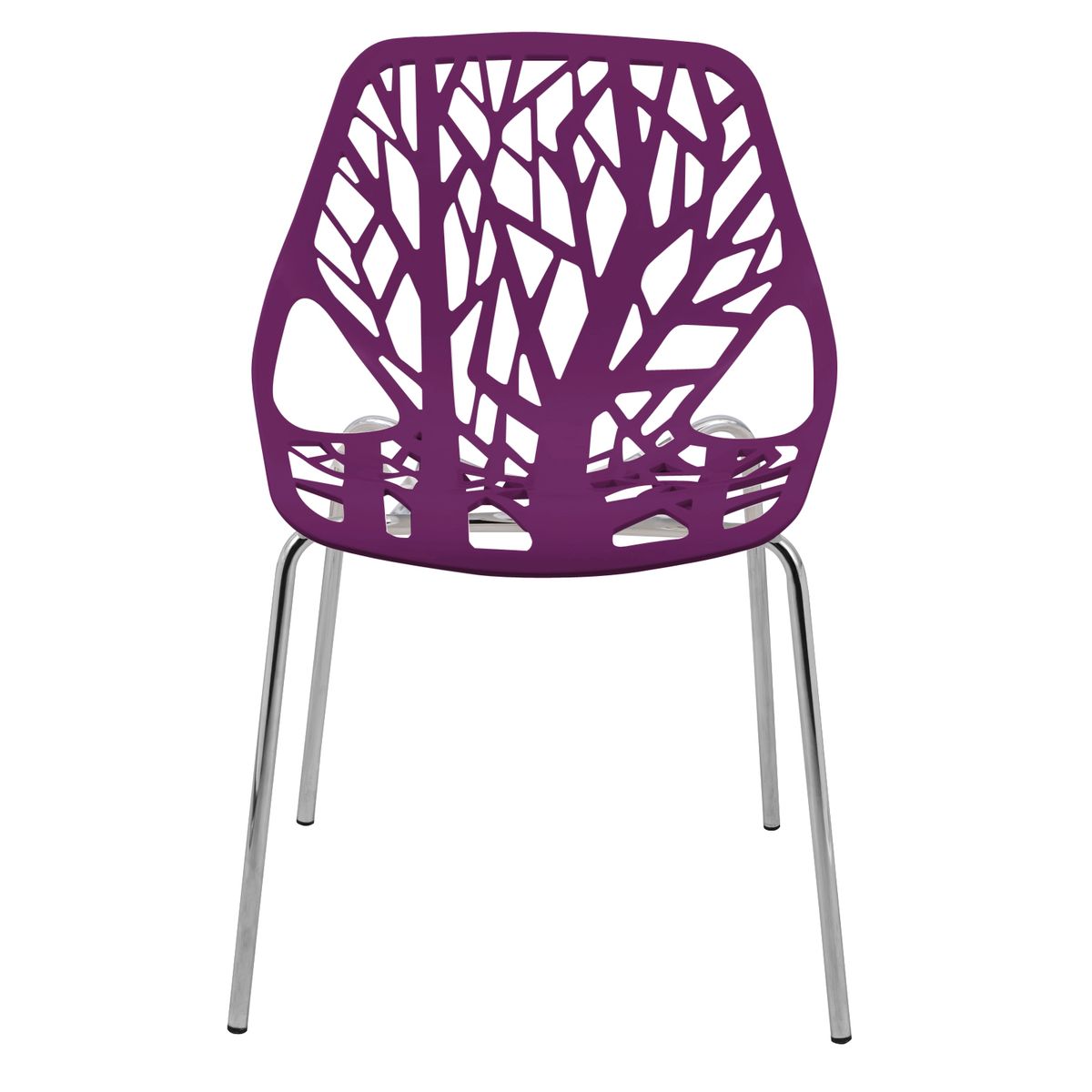 LeisureMod Modern Asbury Dining Chair w/ Chromed Legs
