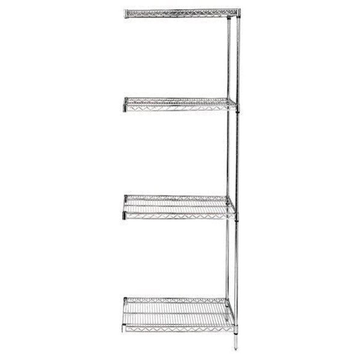 Quantum Ad543072S Wire Shelving Addon Kit, 72W X 30D X 54H, 600 Lbs Capacity, Stainless, Stainless, Nsf