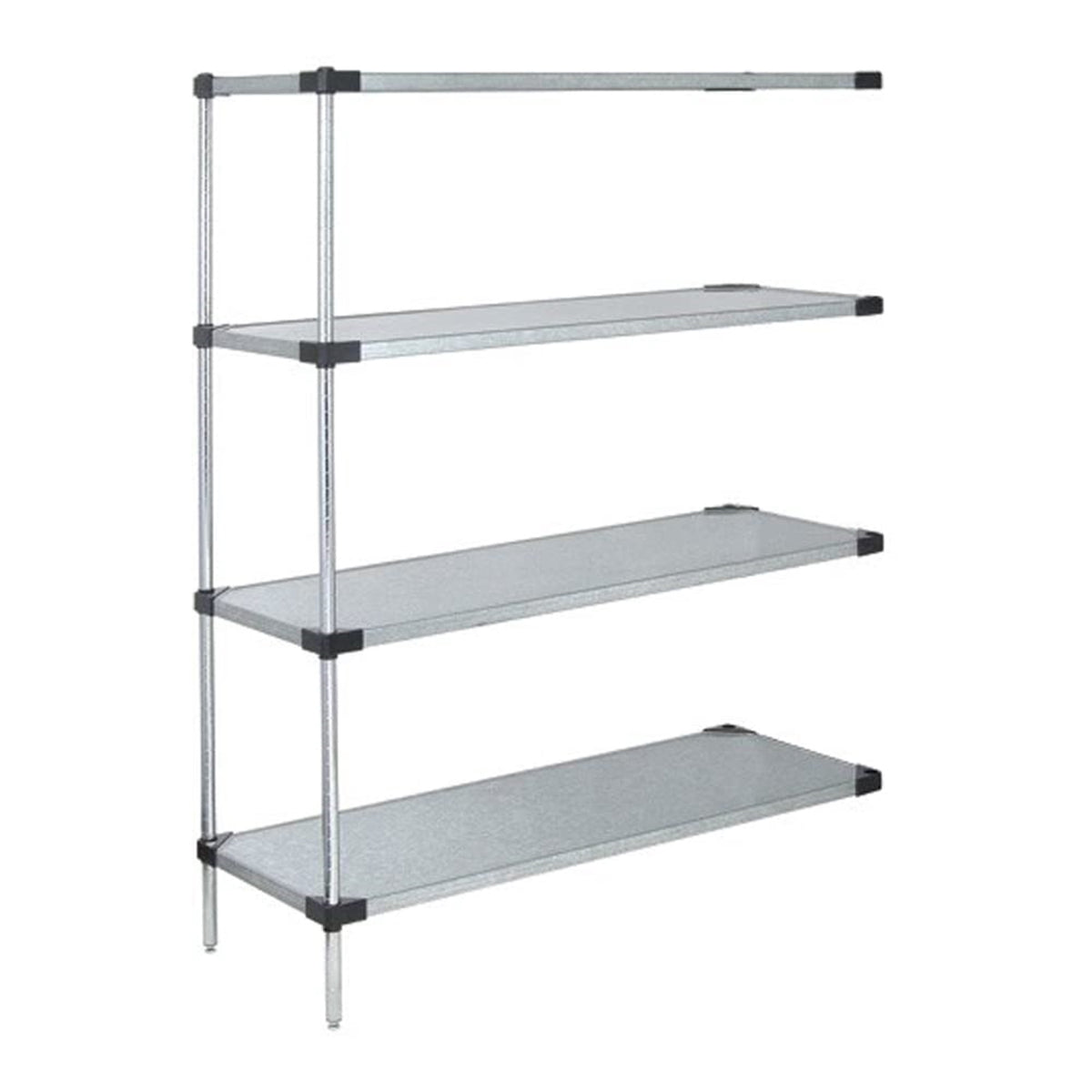 Quantum Ad631824Sg Solid Shelving Addon Kit, 24W X 18D X 63H, 300 Lbs Capacity, Carbon Steel, Galvanized, Nsf