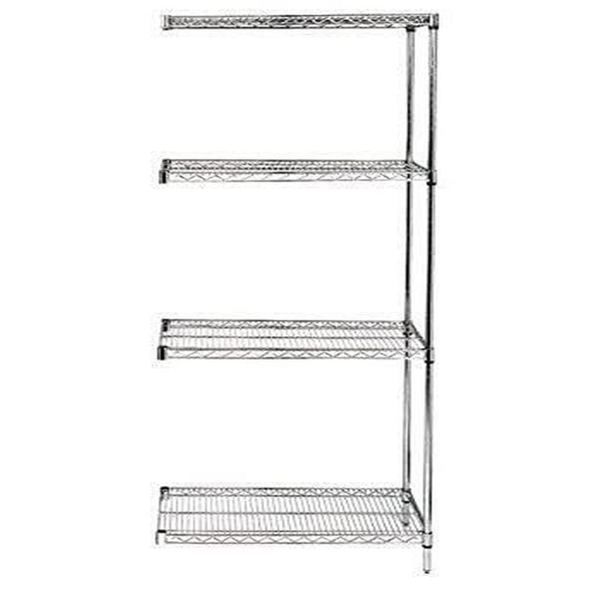 Quantum Ad742172S Wire Shelving Addon Kit, 72W X 21D X 74H, 600 Lbs Capacity, Stainless, Stainless, Nsf